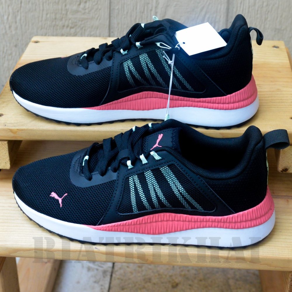 PUMA Sneakers LadiesPacer Net Cage Black Coral pink Shoes - Picture 2 of 7